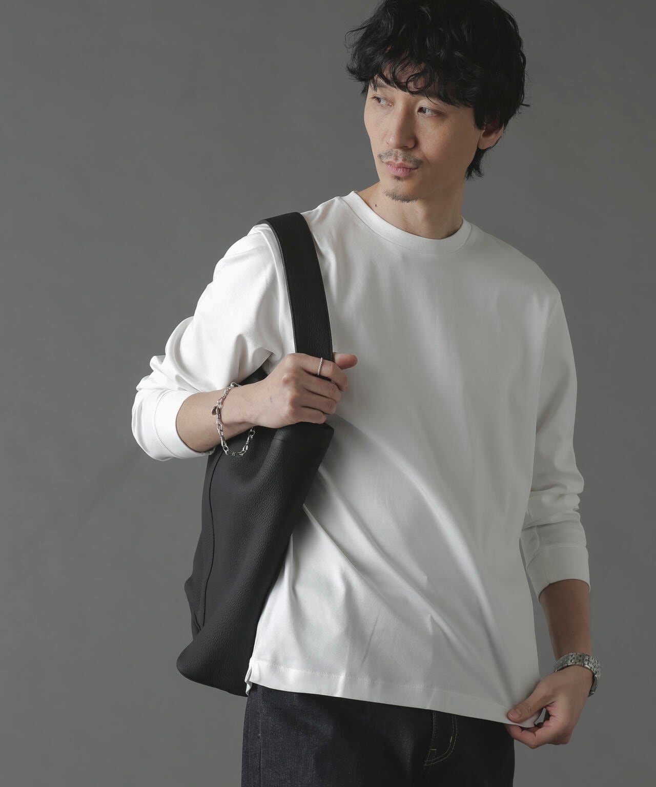 アンチスメルクルーネックTシャツ 長袖 6724123213