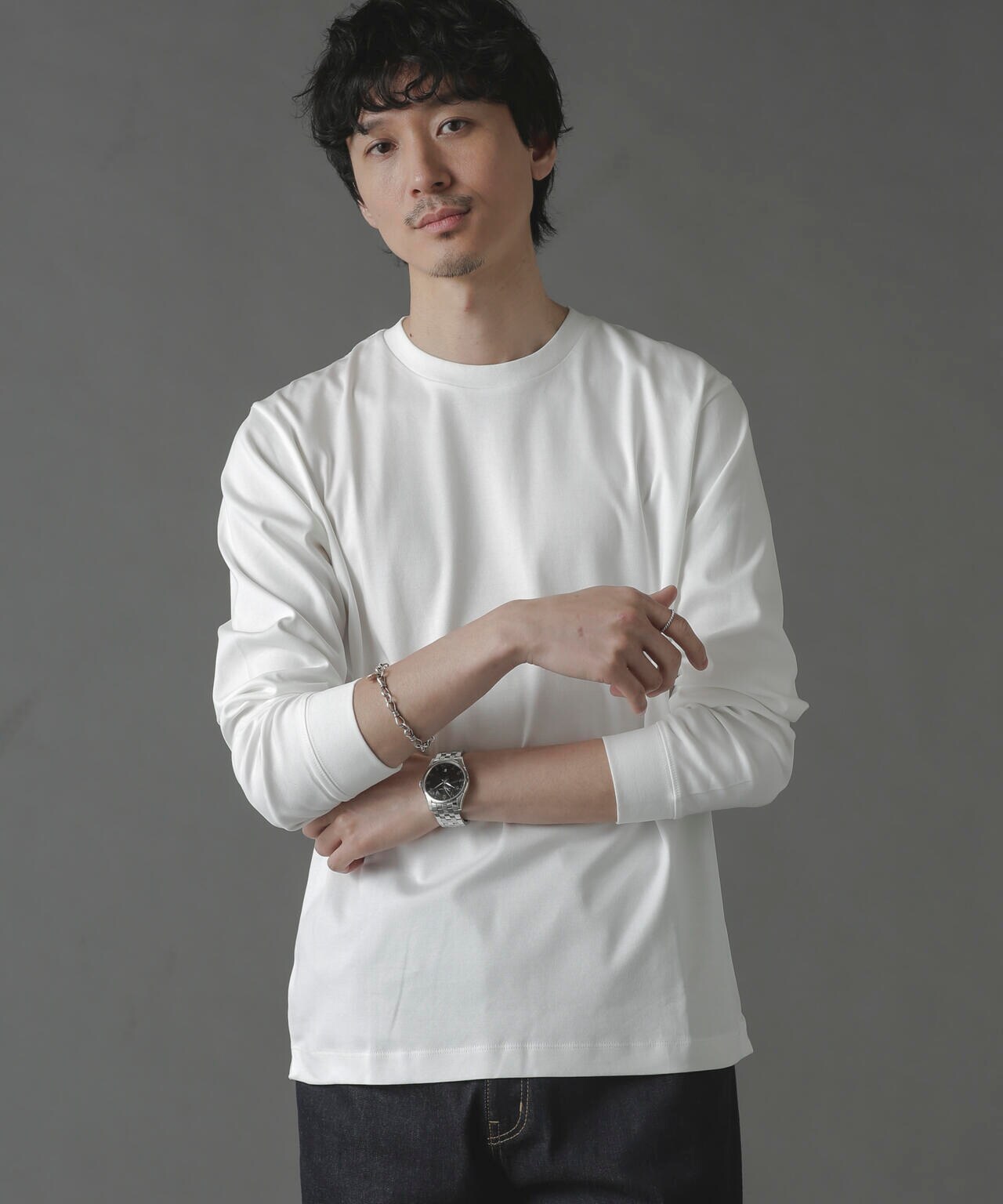 アンチスメルクルーネックTシャツ 長袖 6724123213