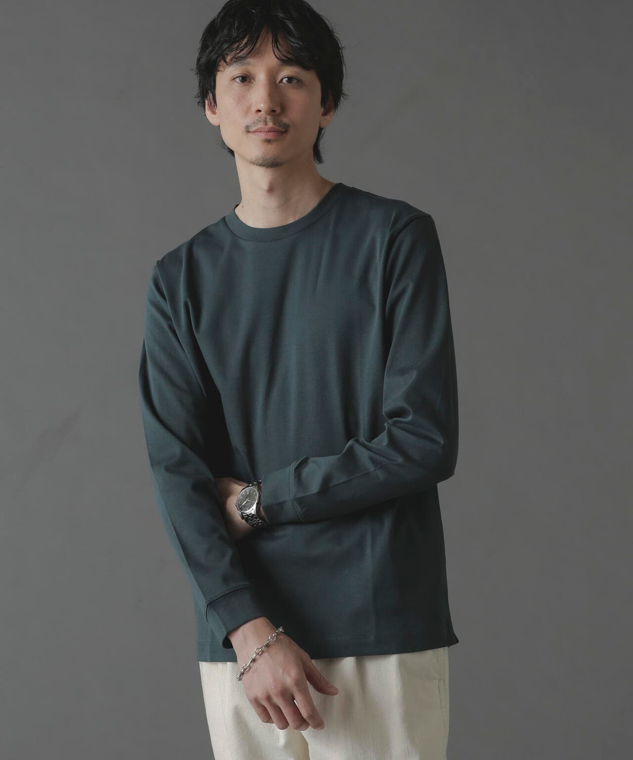 アンチスメルクルーネックTシャツ 長袖 6724123213