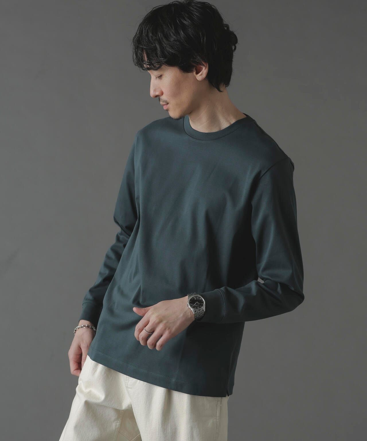 アンチスメルクルーネックTシャツ 長袖 6724123213