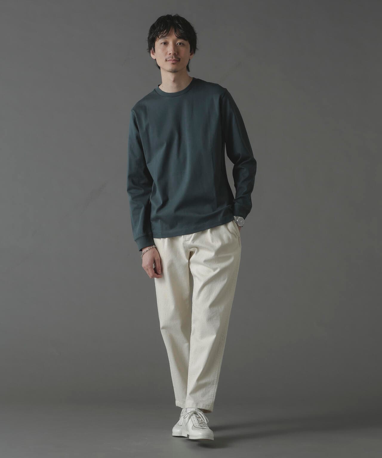 アンチスメルクルーネックTシャツ 長袖 6724123213