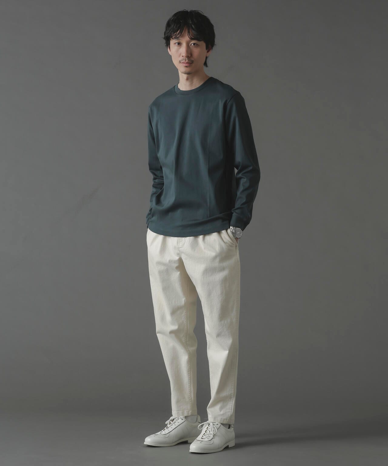 アンチスメルクルーネックTシャツ 長袖 6724123213