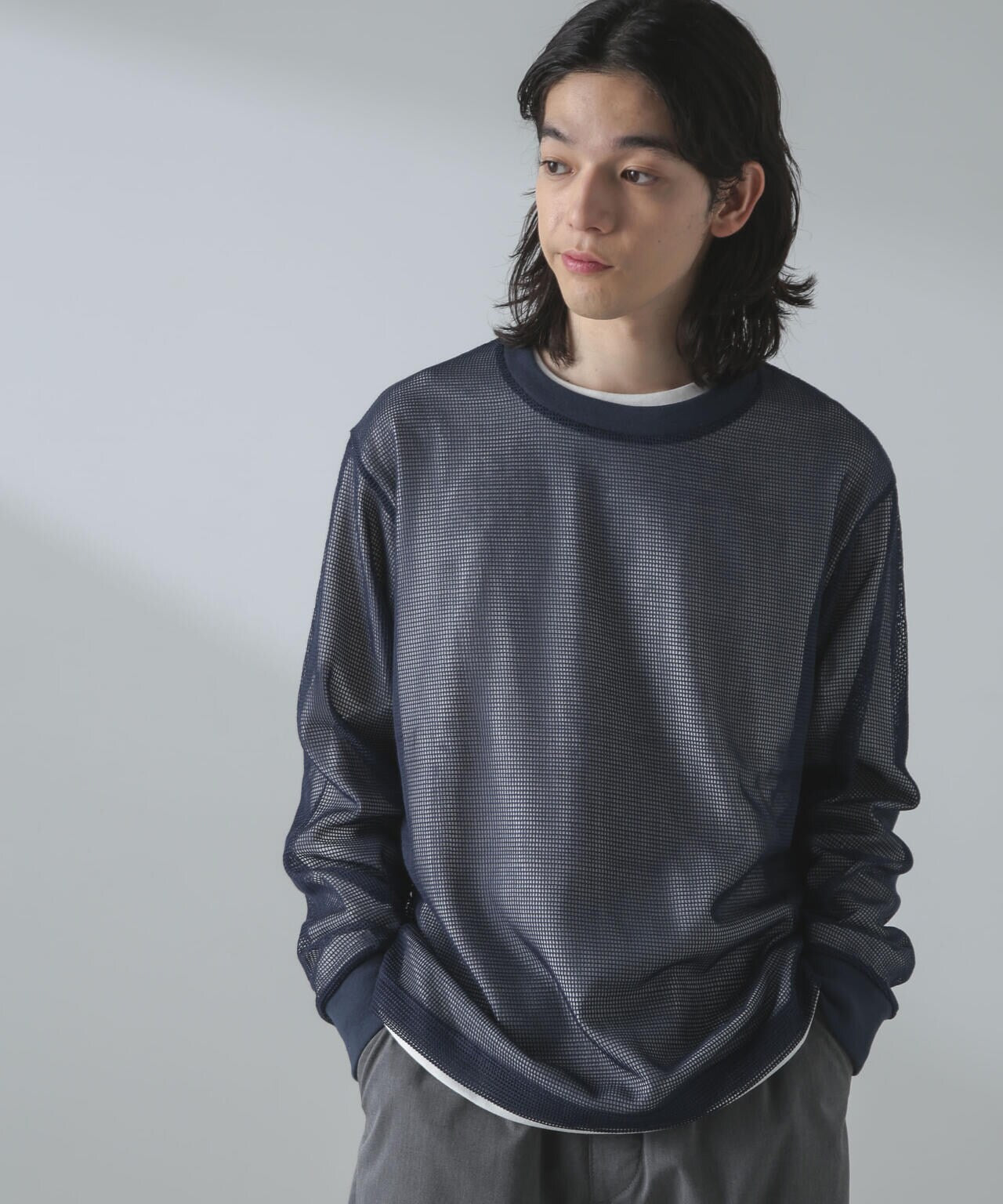 アンサンブルメッシュTシャツ 長袖 6724123215