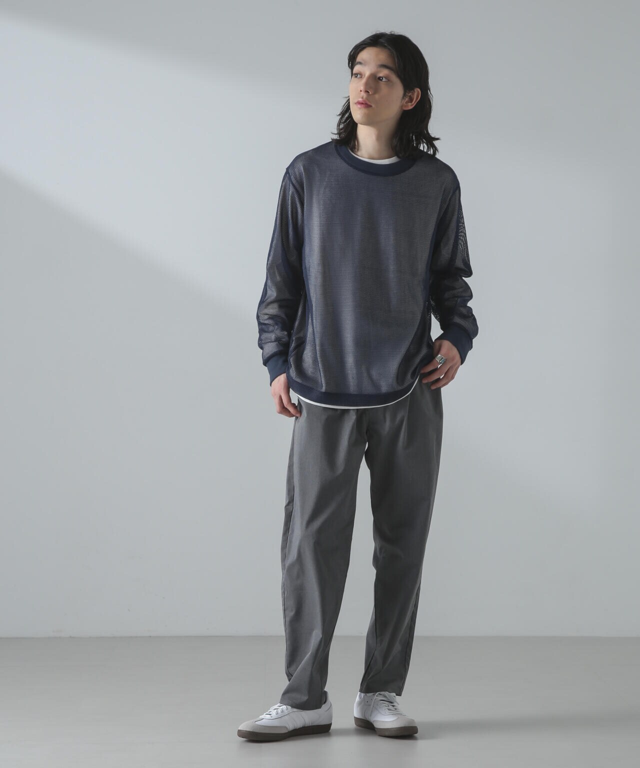 絶滅危惧種 メッシュ Tシャツ ロングTシャツ トップス アンサンブル メッシュ Tシャツ 長袖