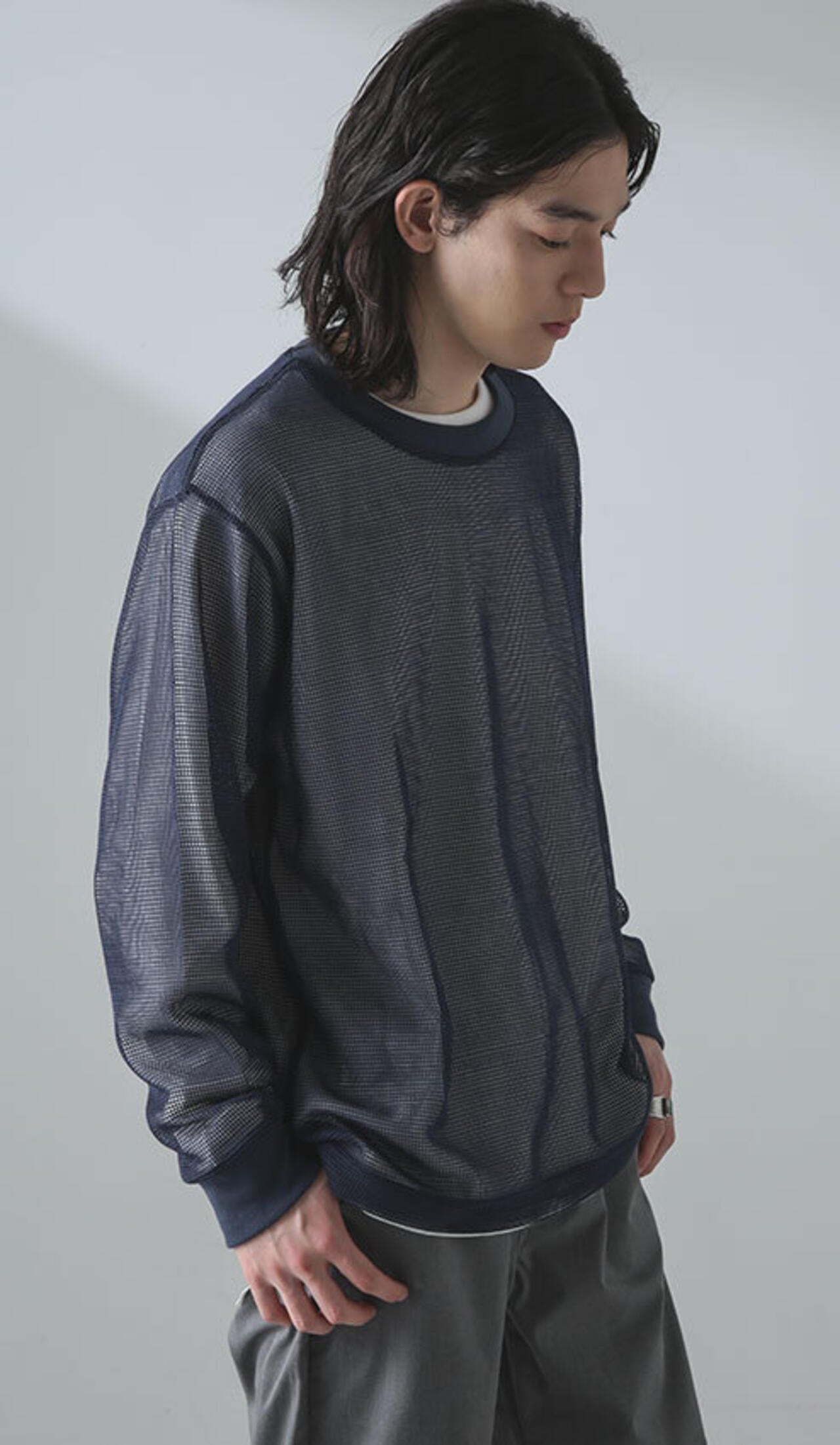 アンサンブルメッシュTシャツ 長袖 6724123215