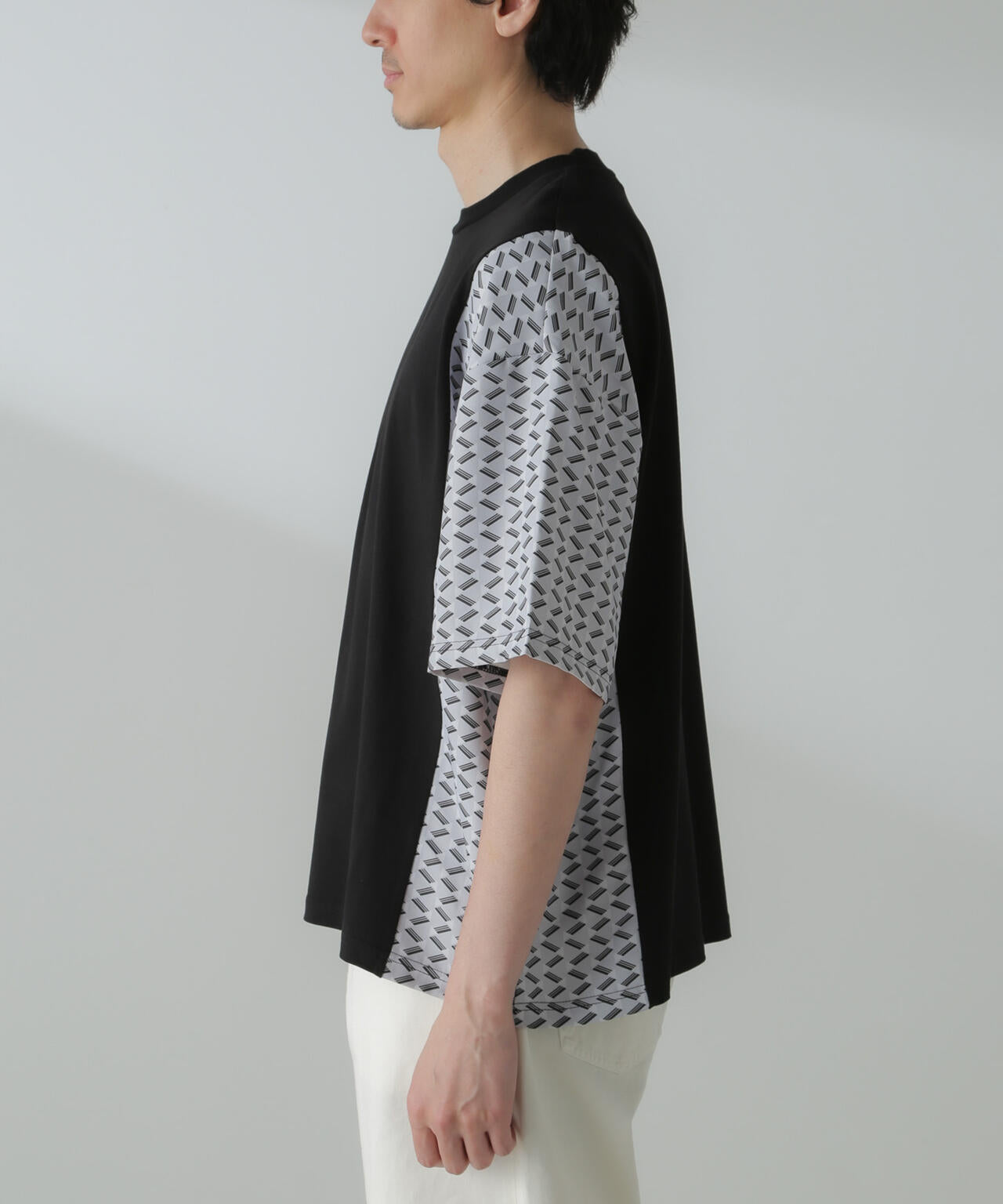 切り替えパターンTシャツ 半袖(セットアップ可） 6724124221