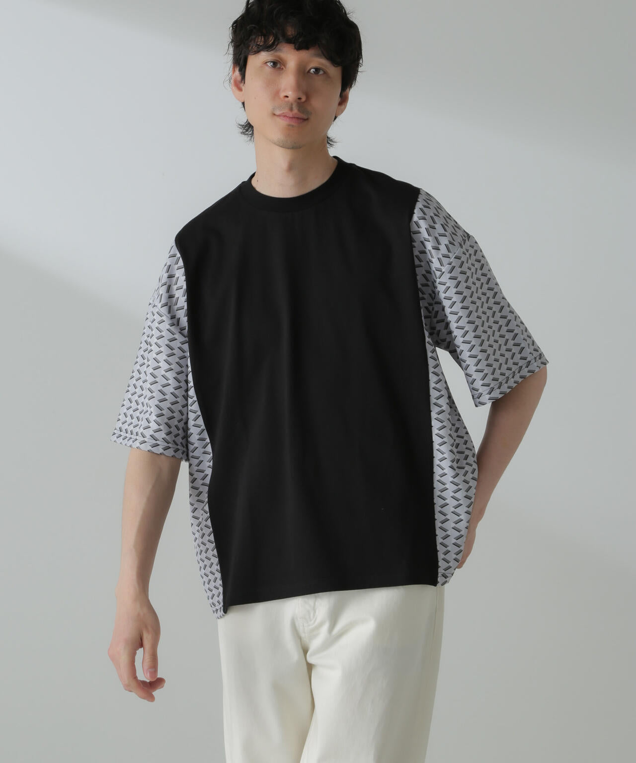 切り替えパターンTシャツ 半袖(セットアップ可） 6724124221