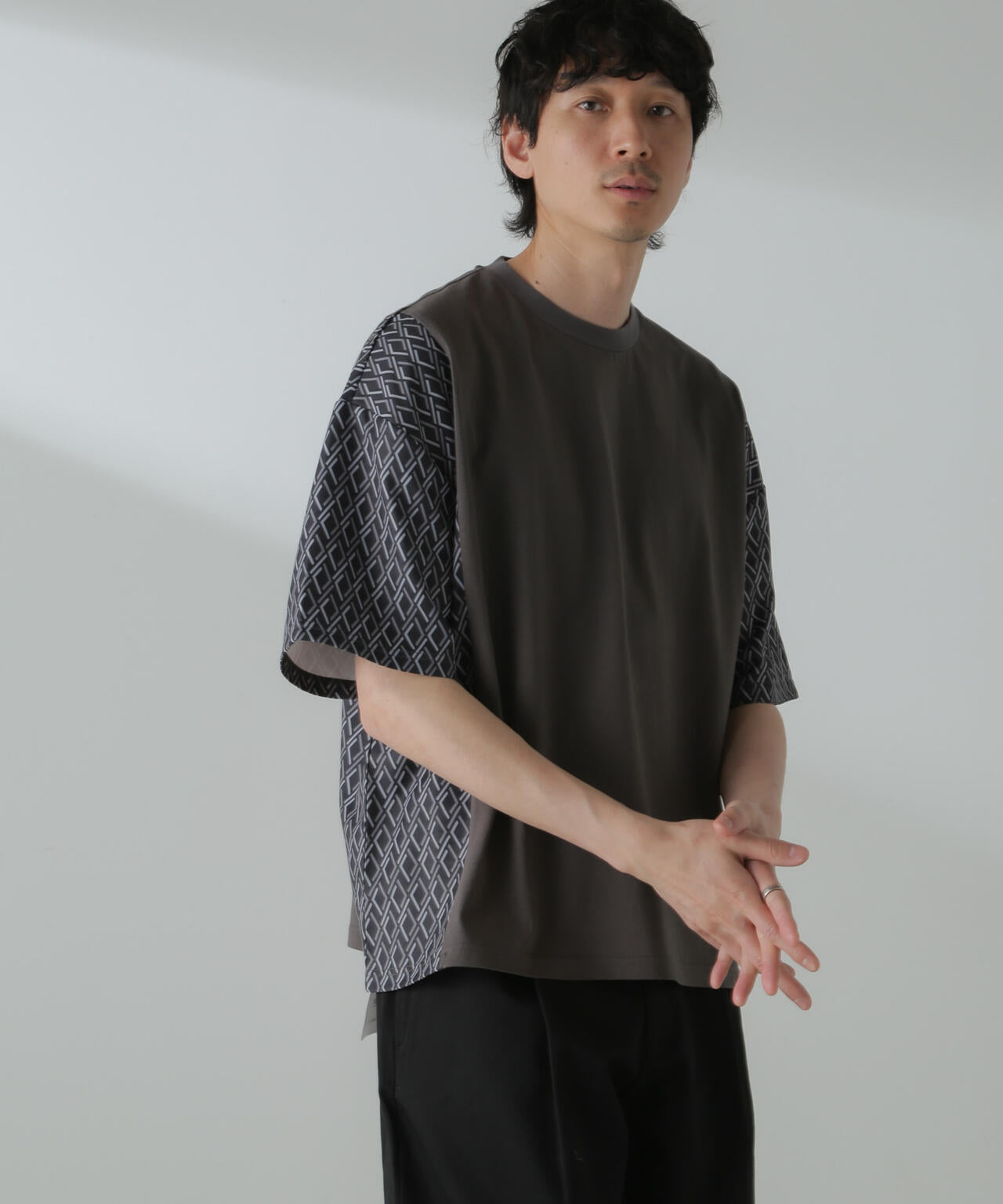 切り替えパターンTシャツ 半袖(セットアップ可） 6724124221