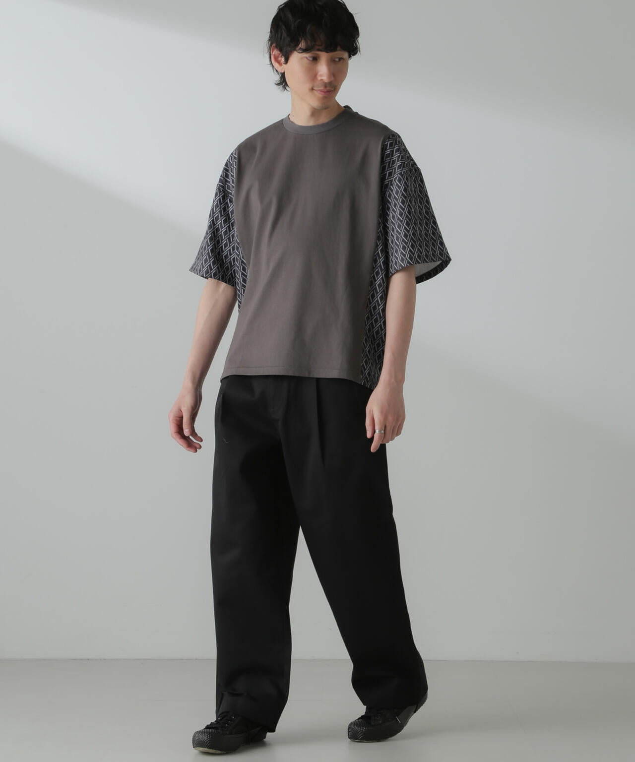 切り替えパターンTシャツ 半袖(セットアップ可） 6724124221