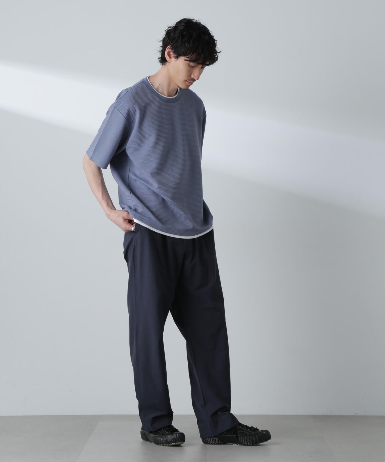 gnnnuページ ストレッチワイド イージーパンツ (セットアップ可)