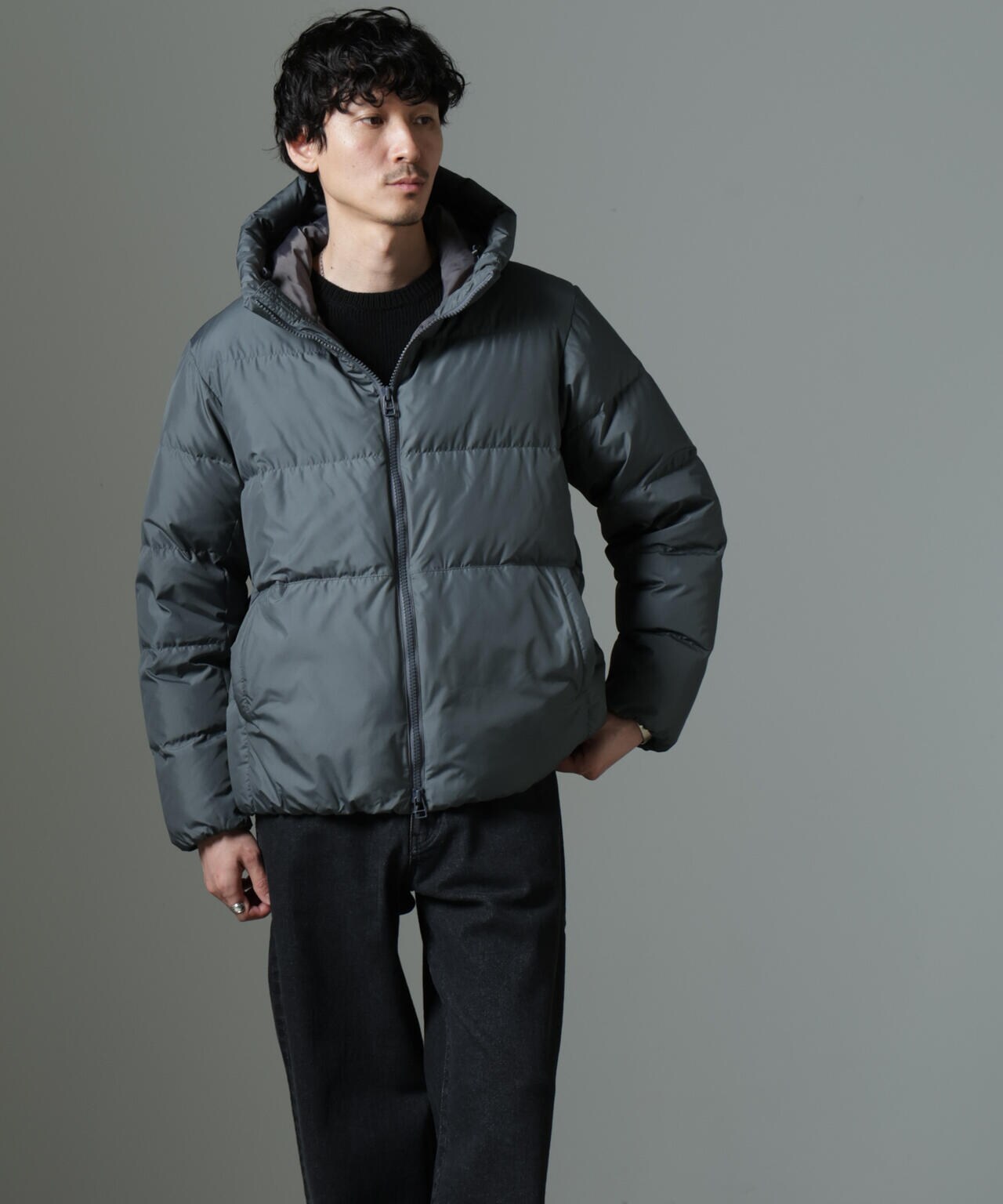 撥水加工 フード ショート ダウンコート