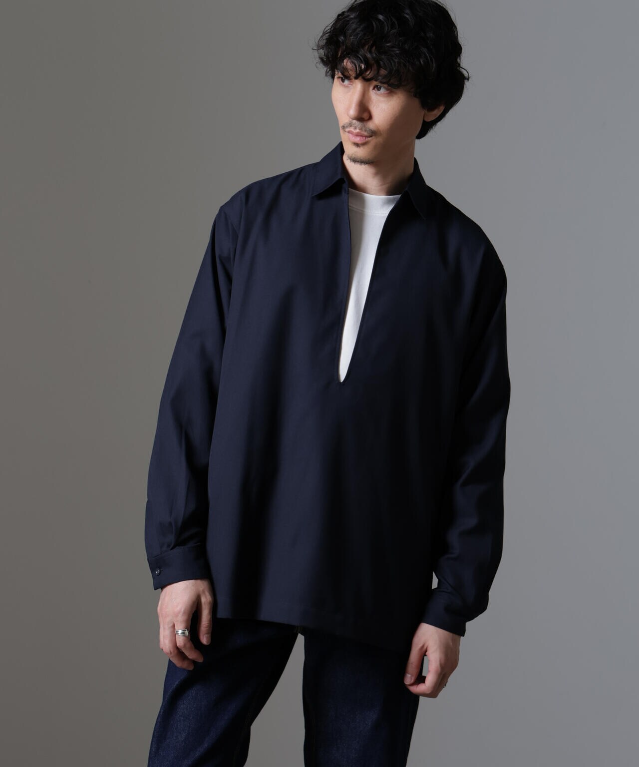 ドレープスキッパーシャツ 長袖 6724220207