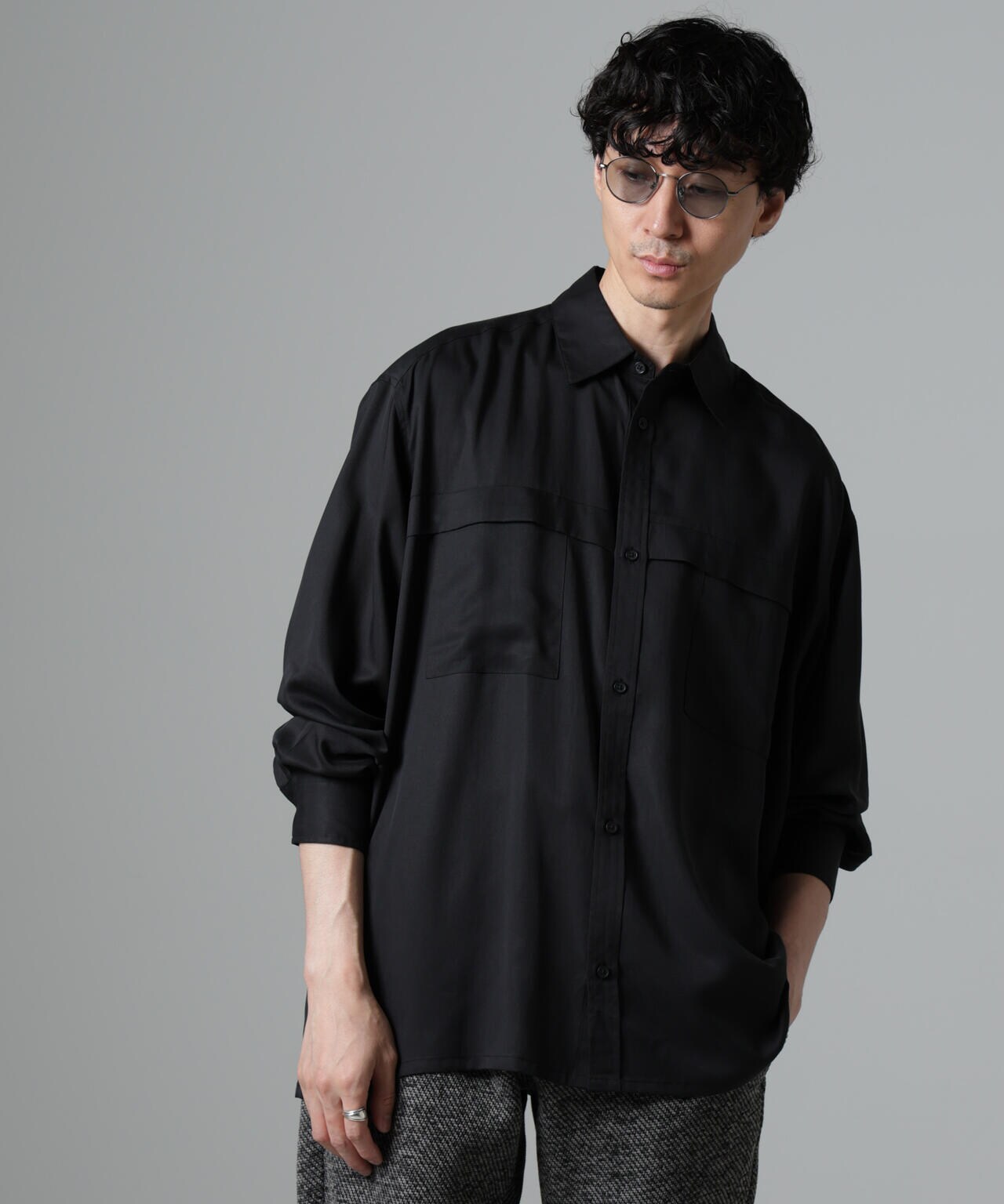 WEB限定/テンセルツイルポケットレギュラーカラーシャツ 6724220217