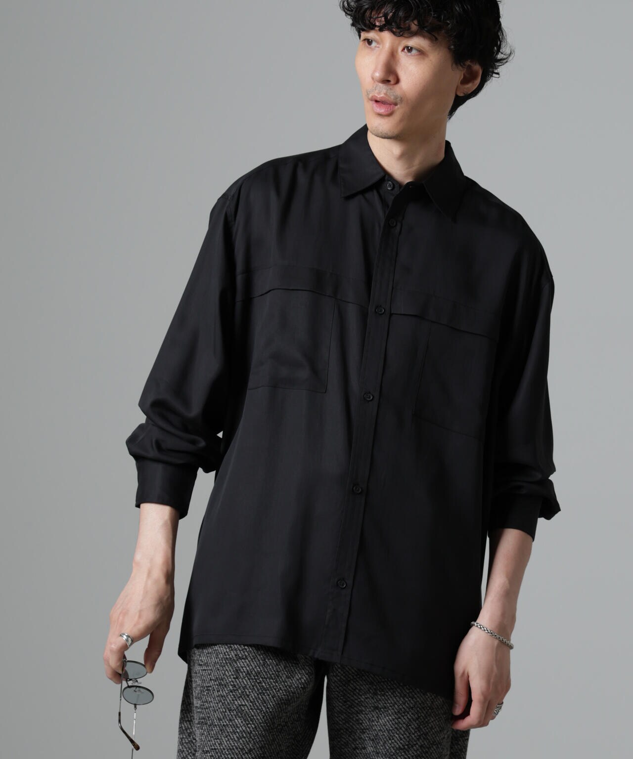WEB限定/テンセルツイルポケットレギュラーカラーシャツ 6724220217
