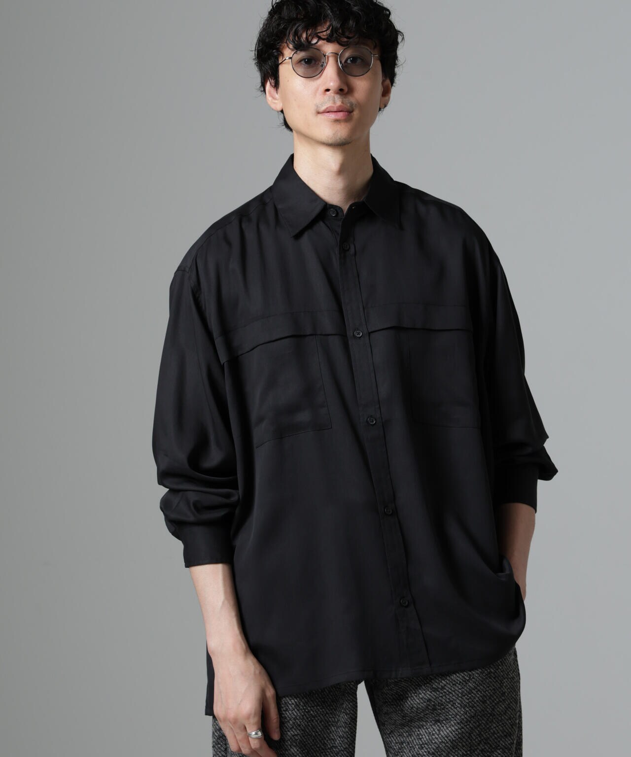 WEB限定/テンセルツイルポケットレギュラーカラーシャツ 6724220217