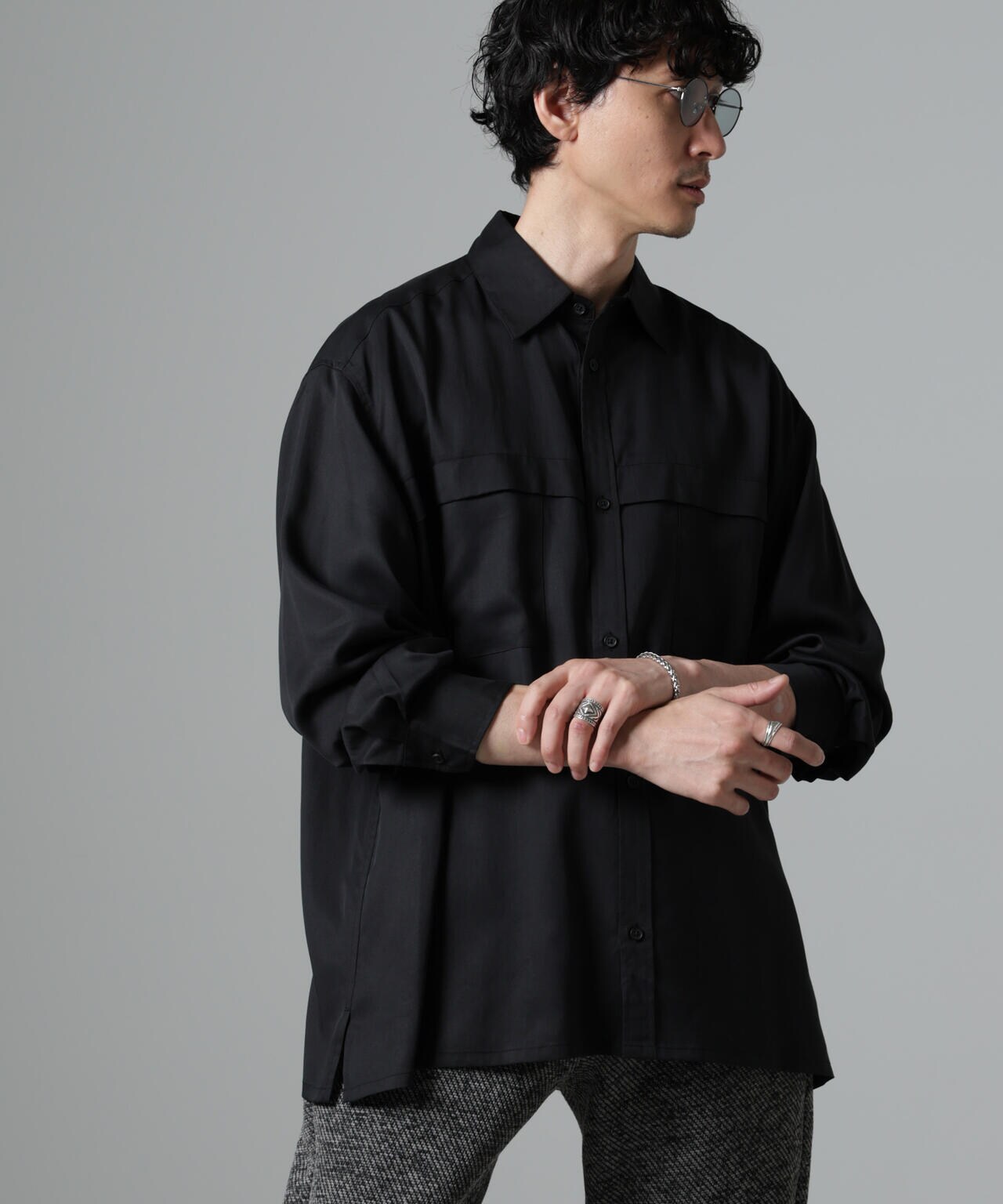 WEB限定/テンセルツイルポケットレギュラーカラーシャツ 6724220217