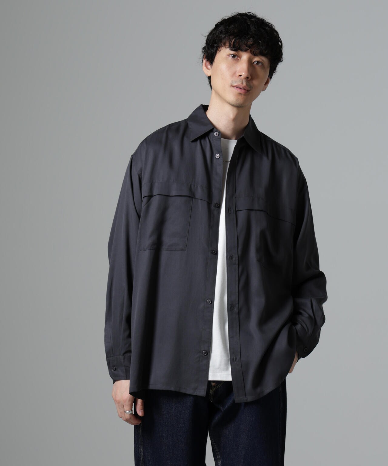 WEB限定/テンセルツイルポケットレギュラーカラーシャツ 6724220217