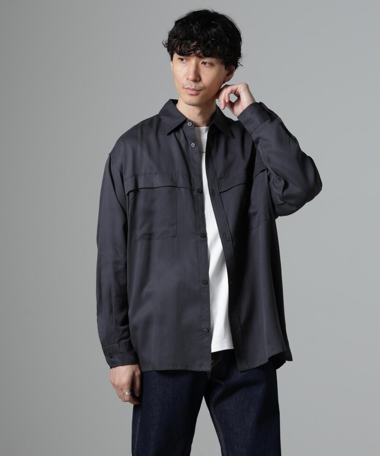 WEB限定/テンセルツイルポケットレギュラーカラーシャツ 6724220217