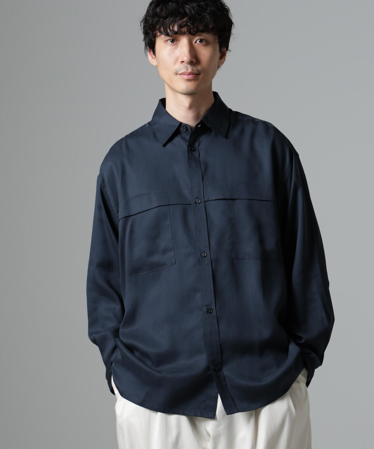 WEB限定/テンセルツイルポケットレギュラーカラーシャツ 6724220217