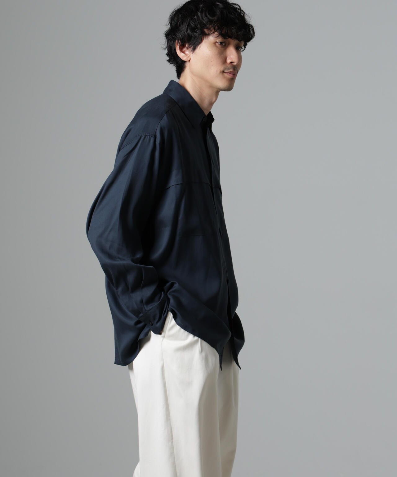 WEB限定/テンセルツイルポケットレギュラーカラーシャツ 6724220217