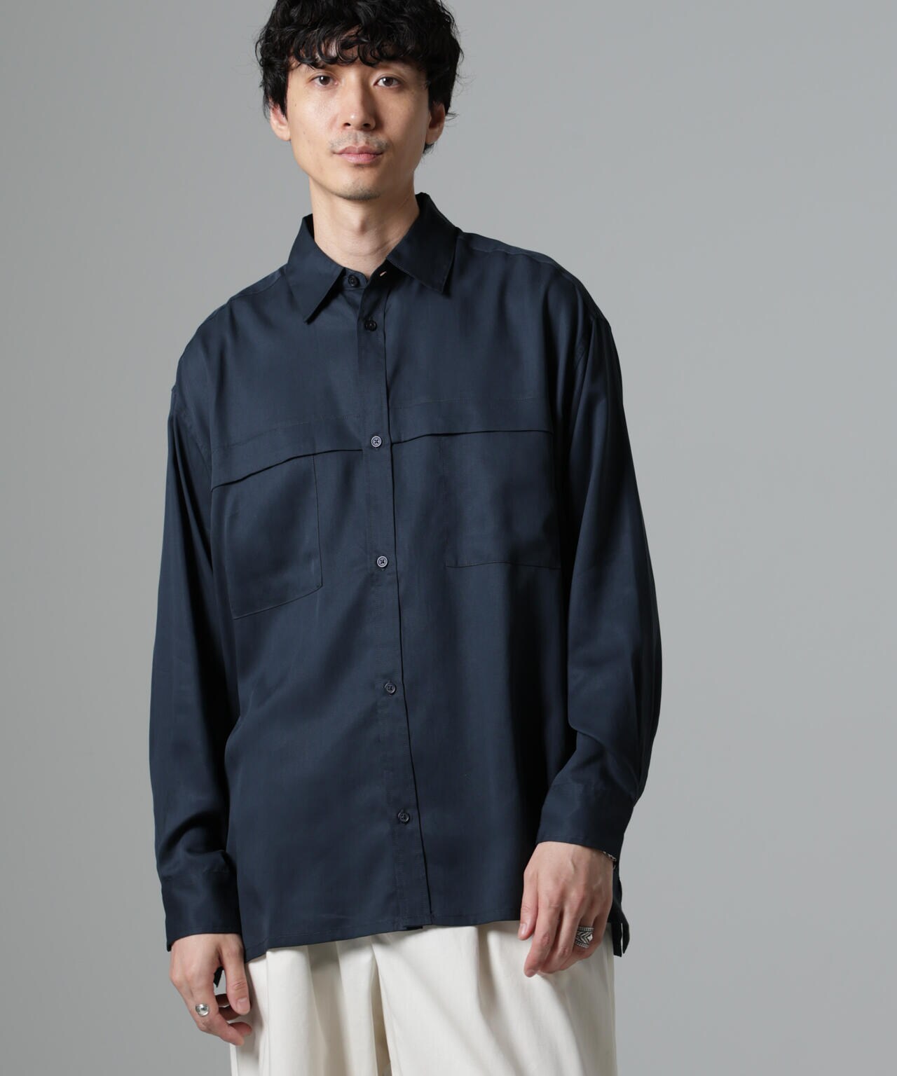 WEB限定/テンセルツイルポケットレギュラーカラーシャツ 6724220217