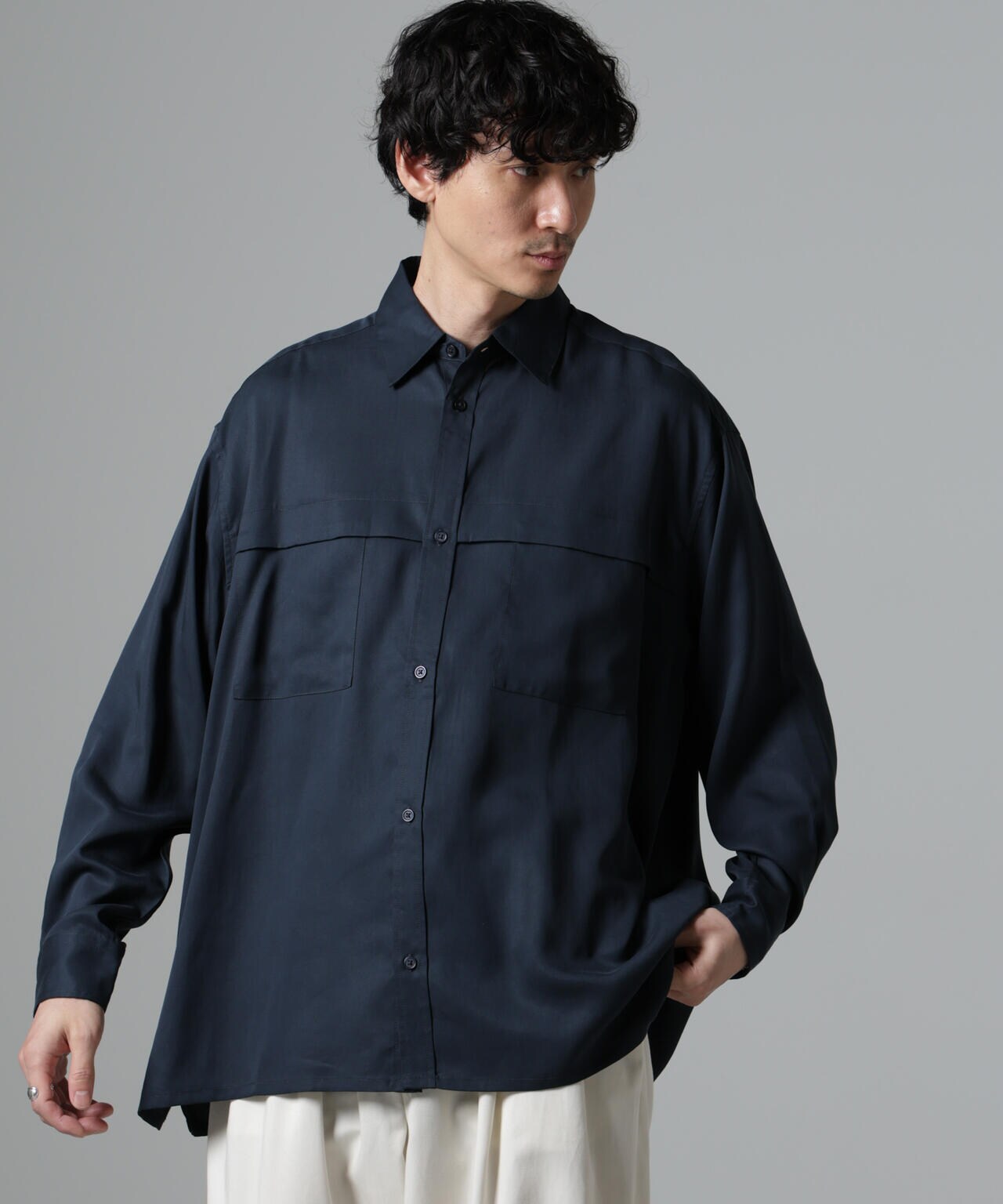 WEB限定/テンセルツイルポケットレギュラーカラーシャツ 6724220217