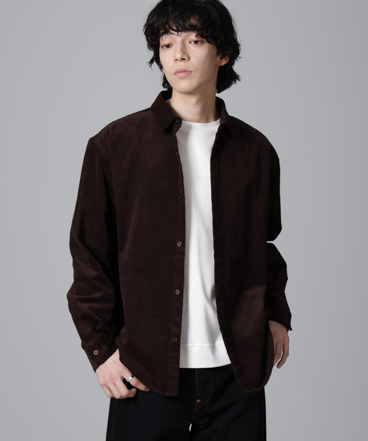 リラックスコーデュロイシャツ 6724220223