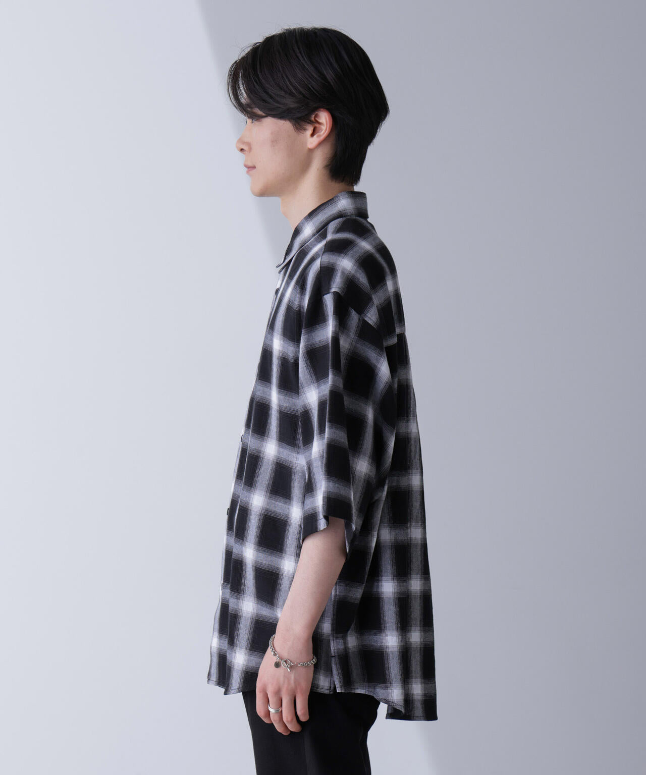 リラックスオンブレーチェックシャツ 半袖 6724221204