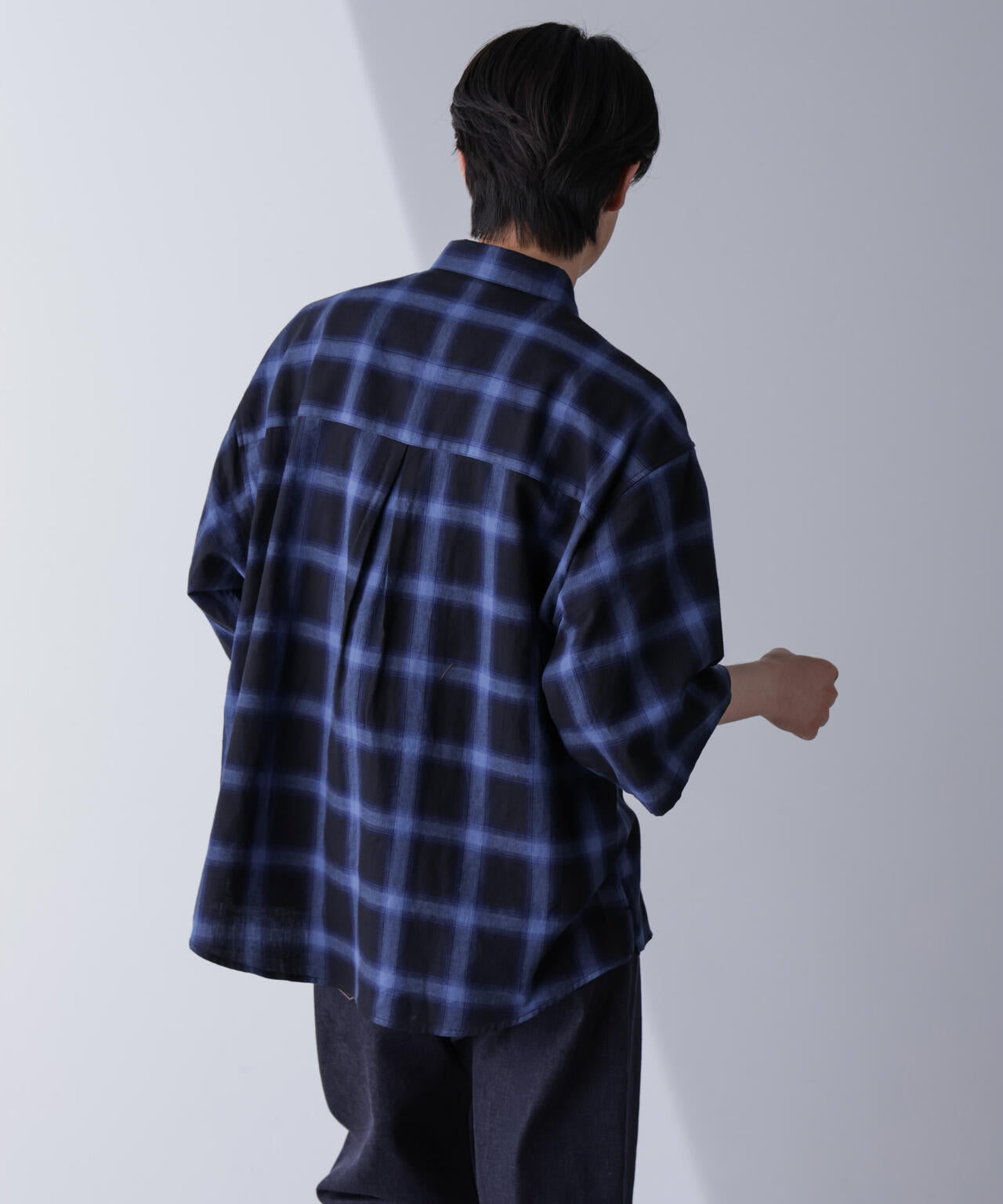 リラックスオンブレーチェックシャツ 半袖 6724221204