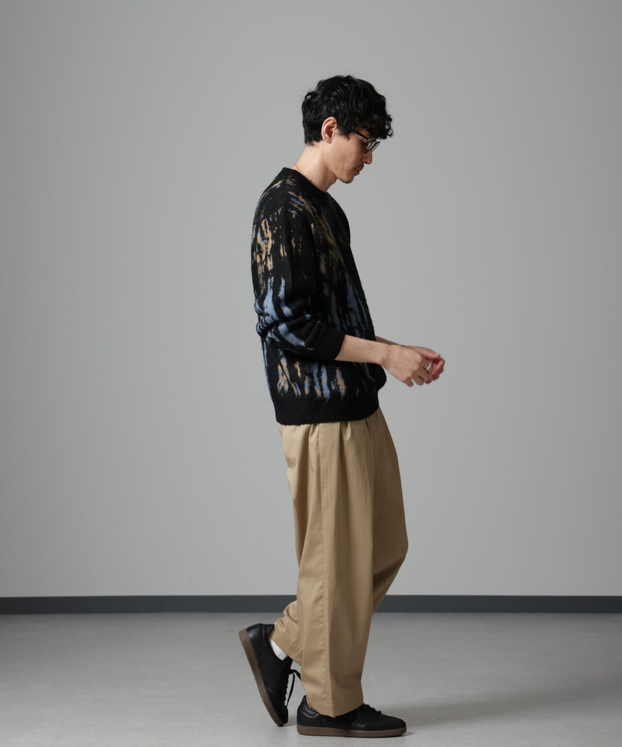 モヘヤライクニットカーディガン BLK モヘヤ ライク ニット カーディガン