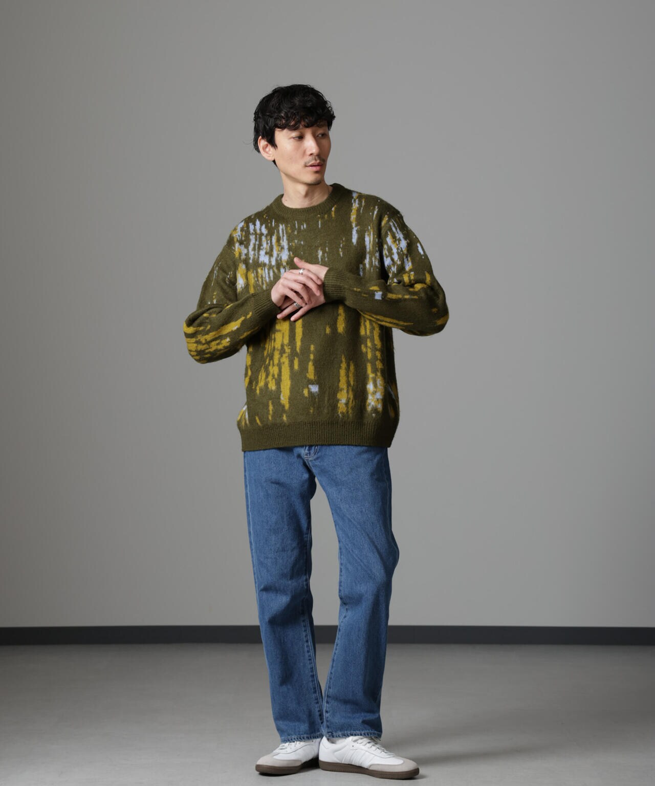 ペイント グラデーション モヘヤ ライク ニット