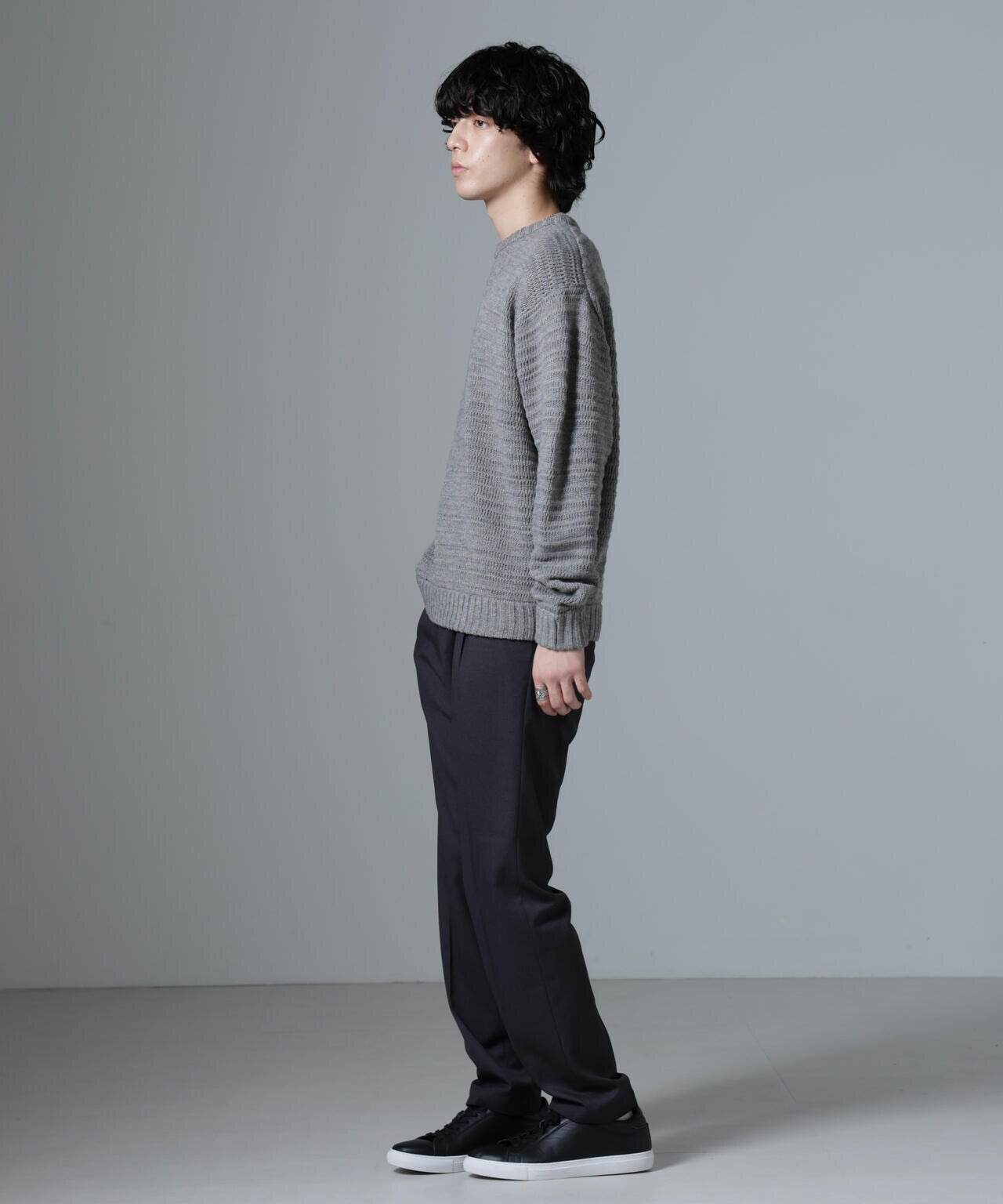 nari　shinya クルーネックセーター WEB限定 / 模様編み クルーネック ニット