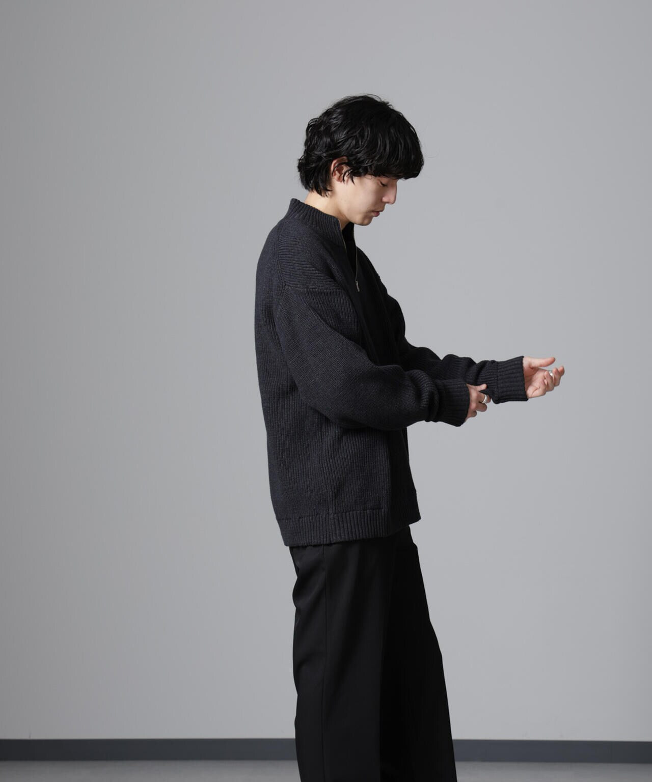 畔ニットハーフZIPプルオーバー 6724222221