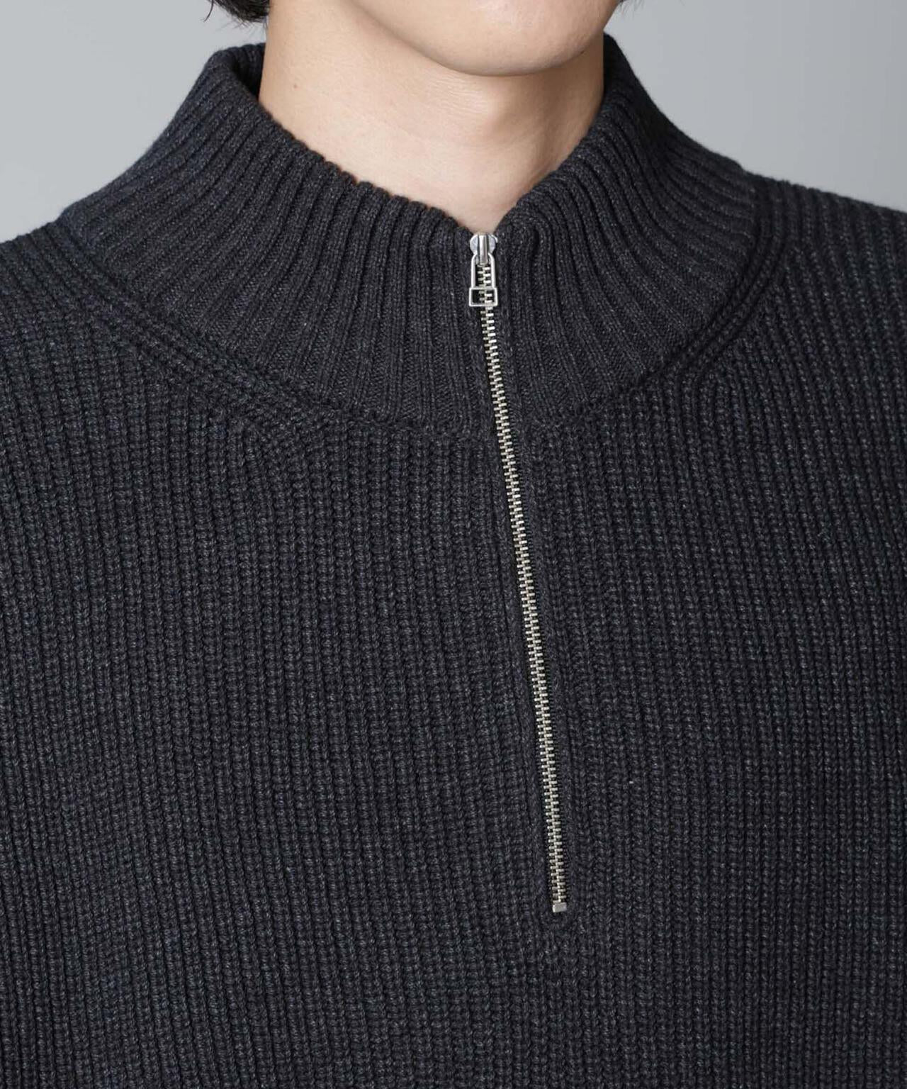 畔ニットハーフZIPプルオーバー 6724222221