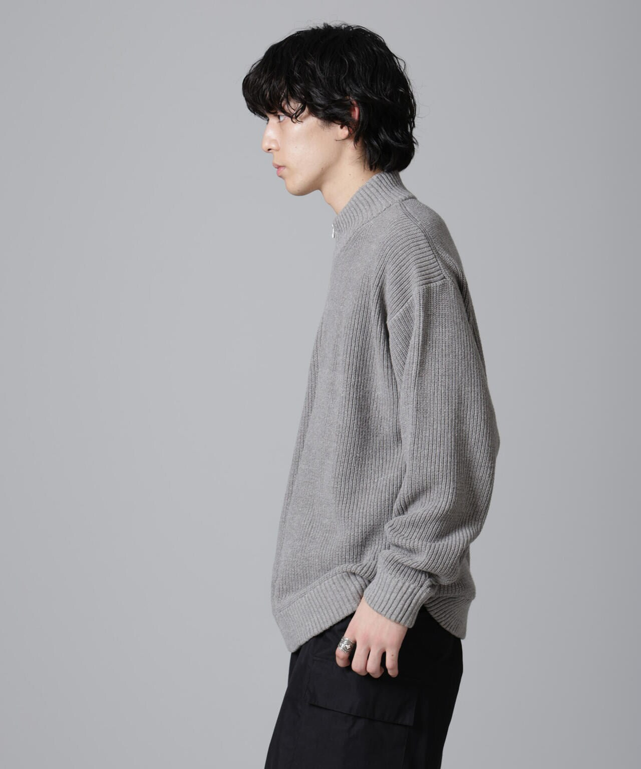 畔ニットハーフZIPプルオーバー 6724222221