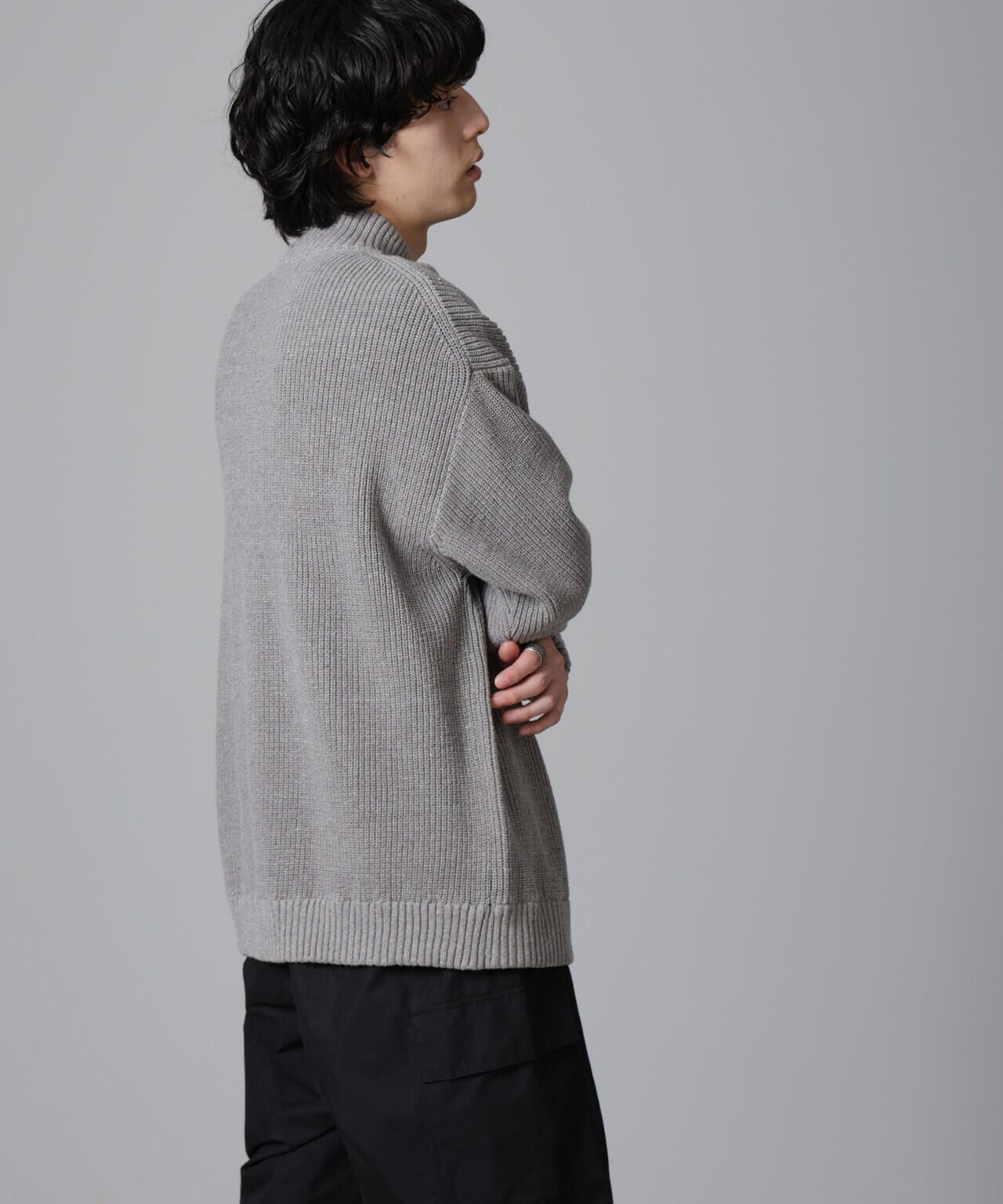 畔ニットハーフZIPプルオーバー 6724222221