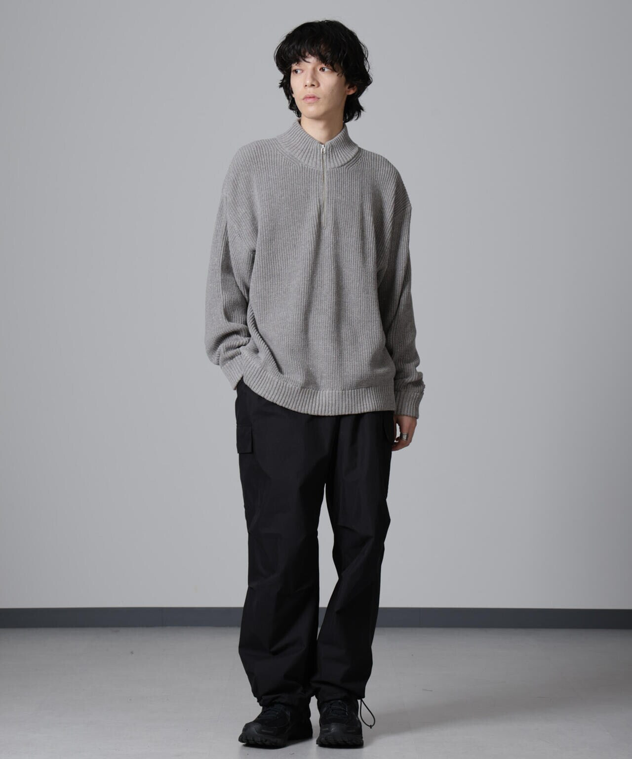 畔ニットハーフZIPプルオーバー 6724222221