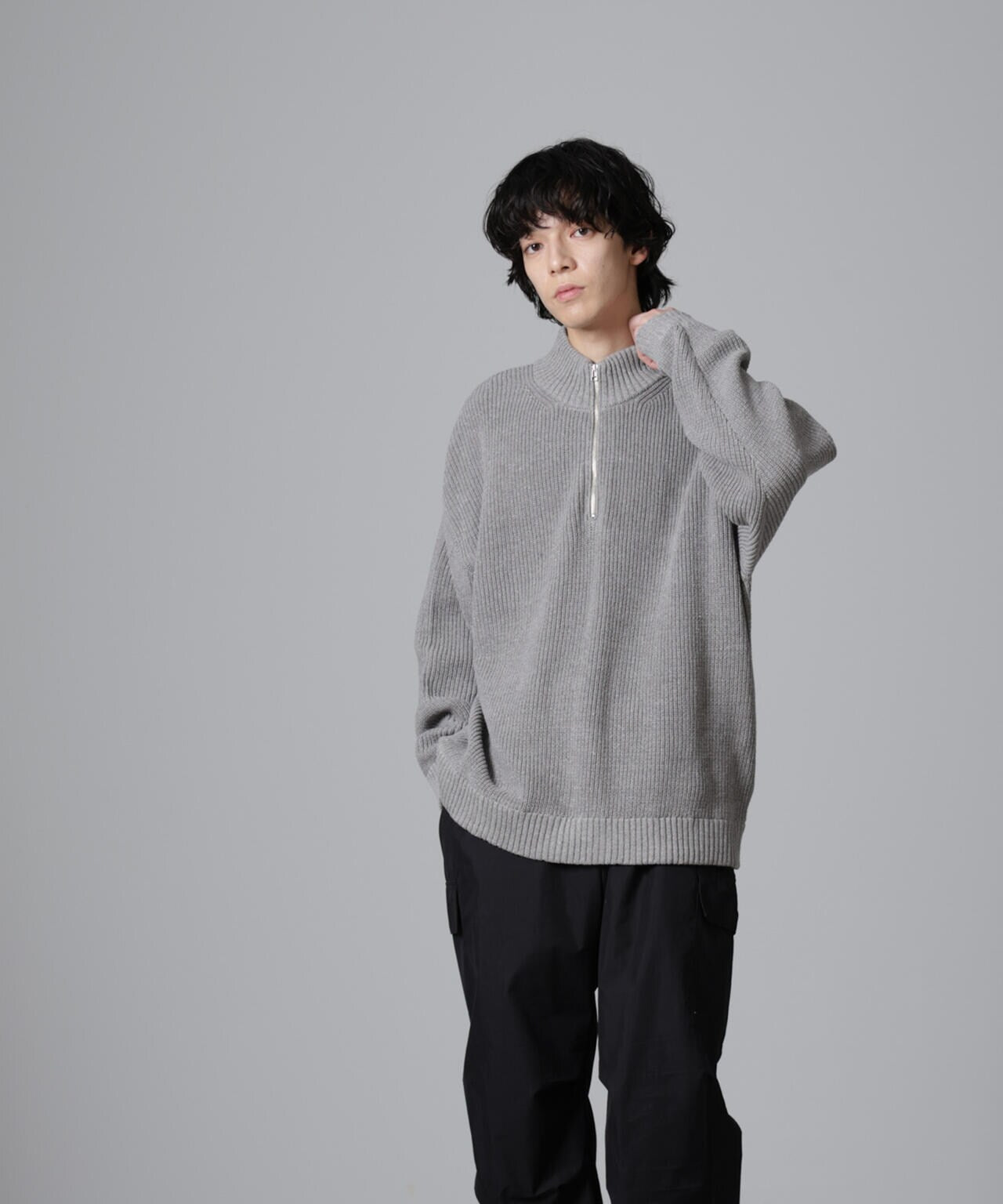 畔ニットハーフZIPプルオーバー 6724222221