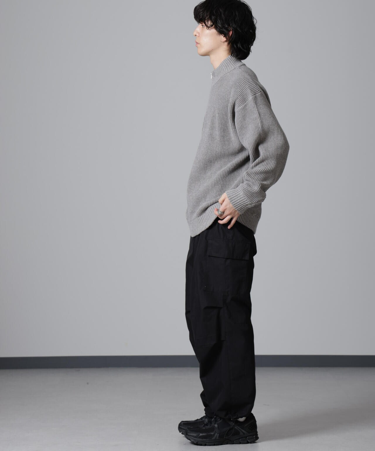 畔ニットハーフZIPプルオーバー 6724222221