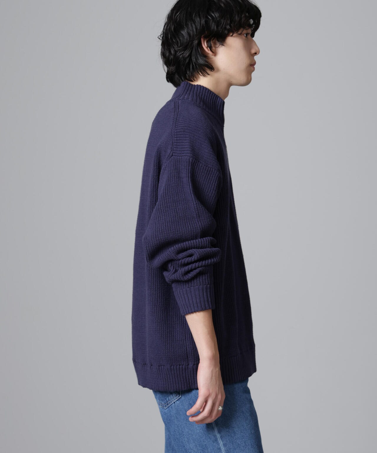 畔ニットハーフZIPプルオーバー 6724222221