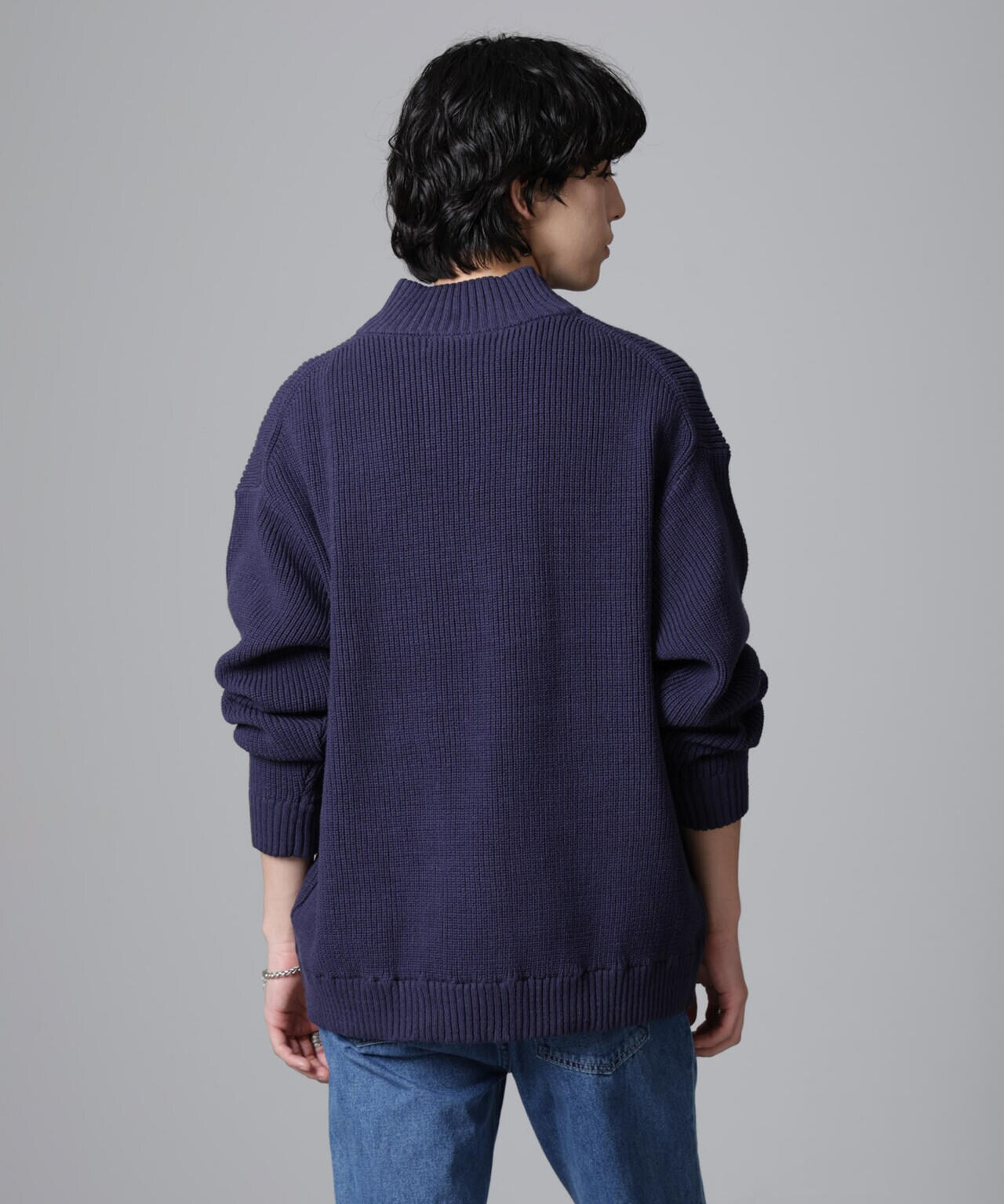 畔ニットハーフZIPプルオーバー 6724222221