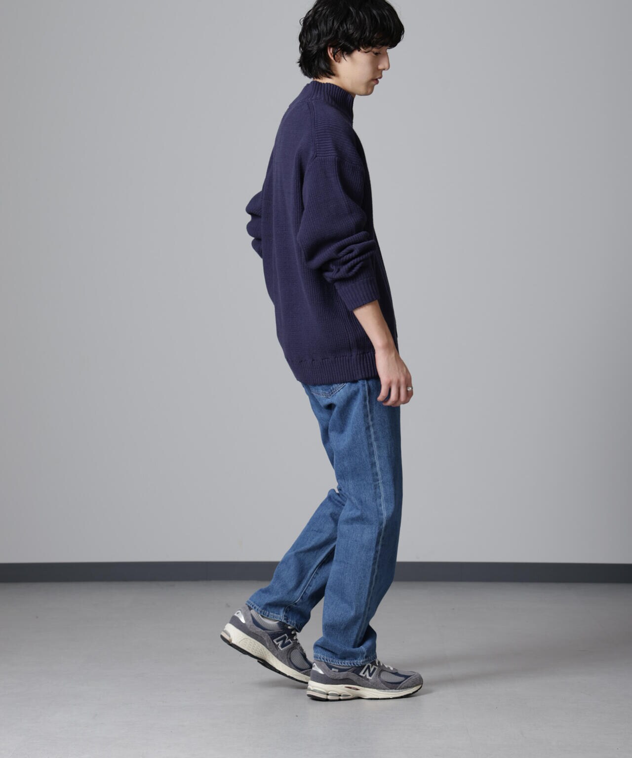 畔ニットハーフZIPプルオーバー 6724222221