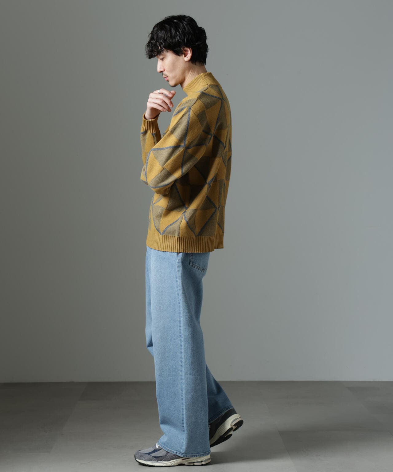WEB限定/ダイヤ柄ハイネックニット 6724222230