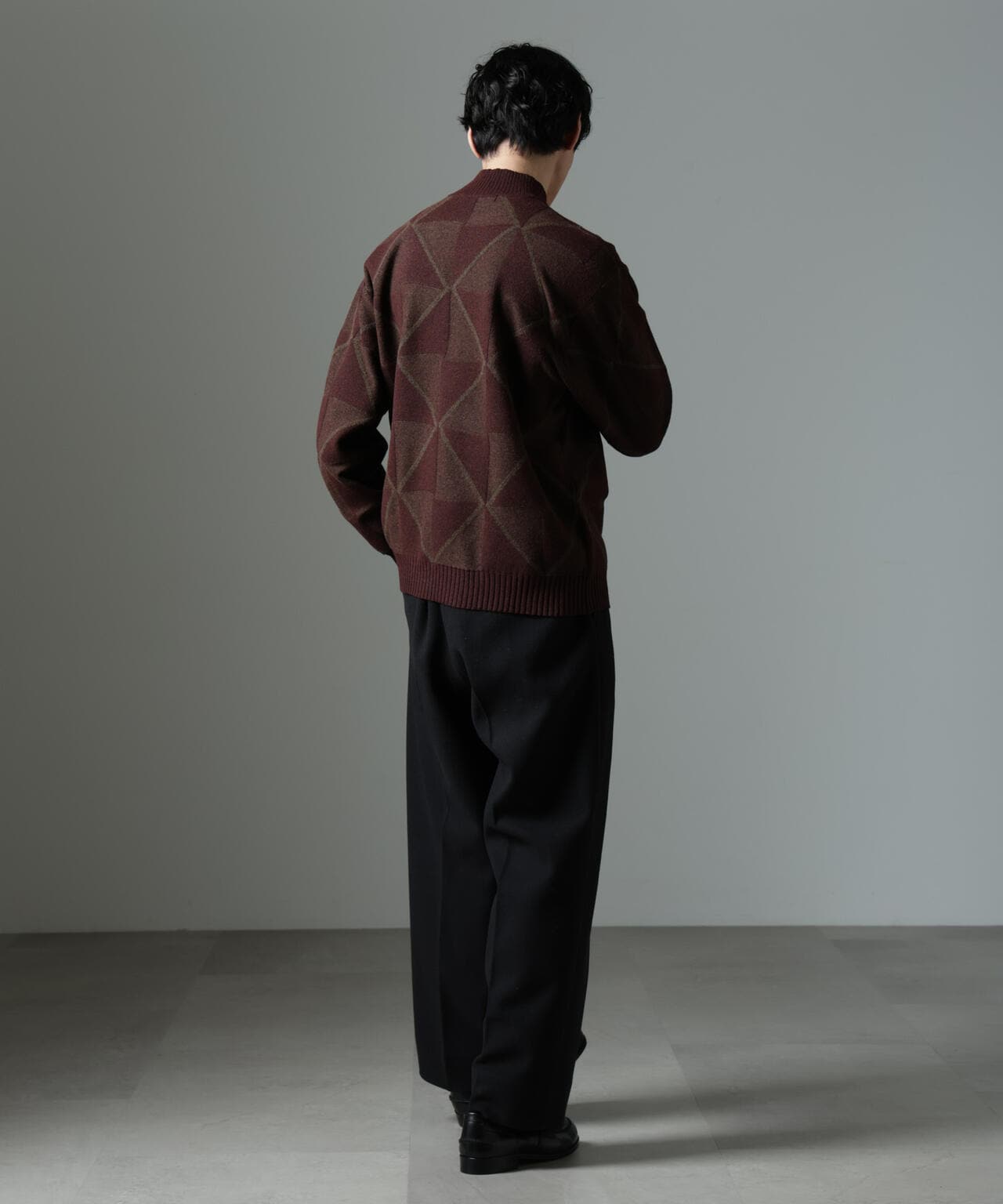 WEB限定/ダイヤ柄ハイネックニット 6724222230