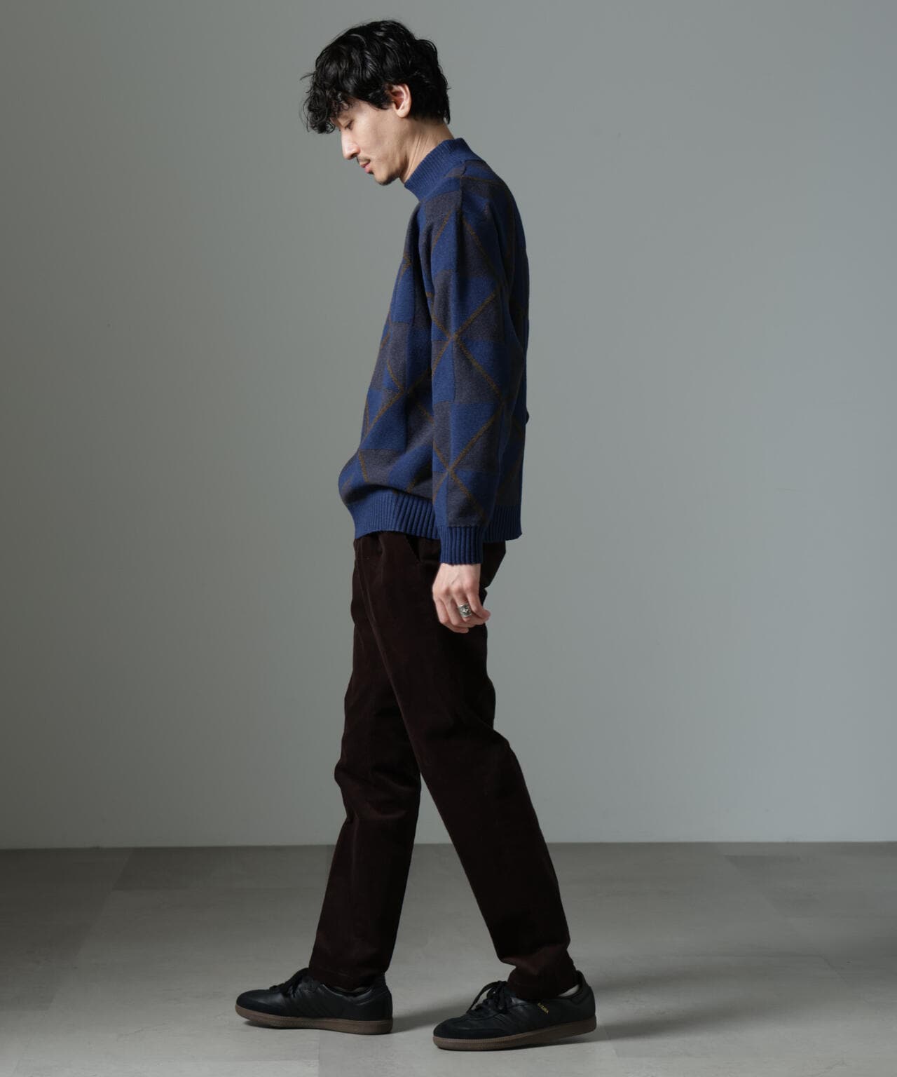 WEB限定/ダイヤ柄ハイネックニット 6724222230