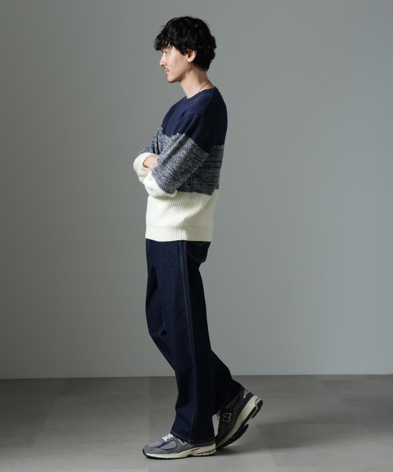 991t*専用 オブリ OBLI ウール ボーダー ニット パフスリーブボーダーニット | TOPS | OBLI