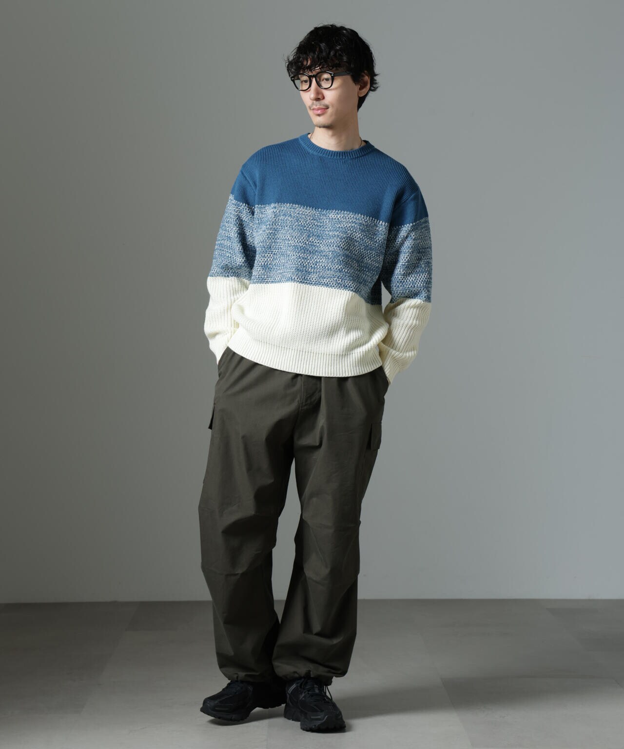 991t*専用 オブリ OBLI ウール ボーダー ニット パフスリーブボーダーニット | TOPS | OBLI