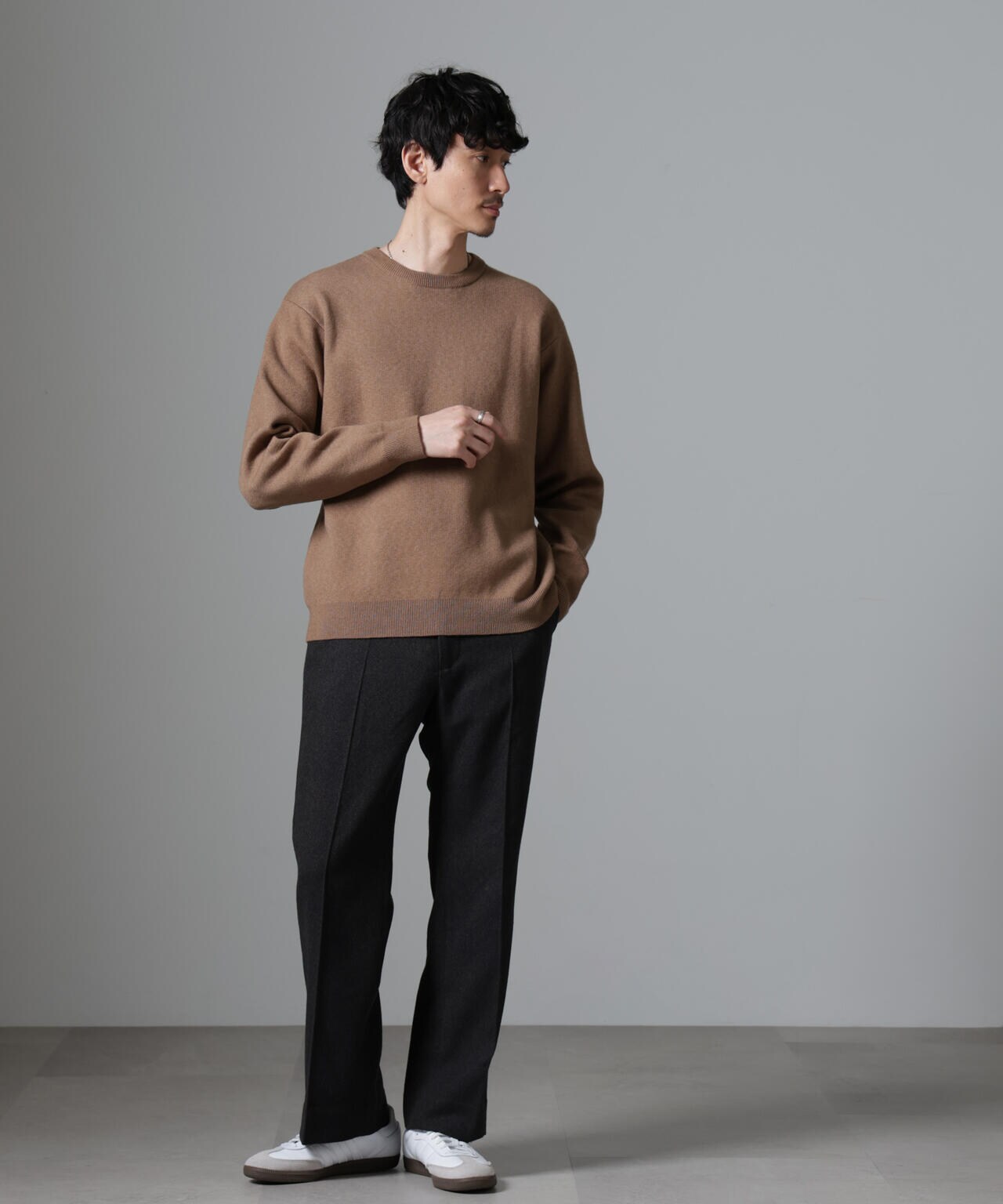【返品?交換対象商品】 シルク混 ニット クルーネック トップス