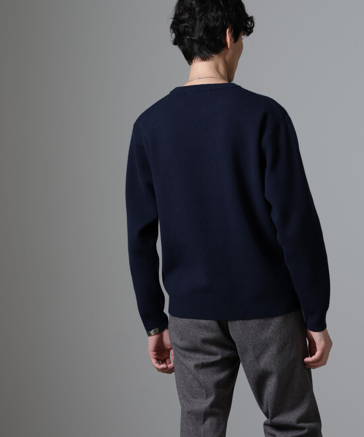 【一部予約販売中】 シルク混 クルーネック ニット トップス
