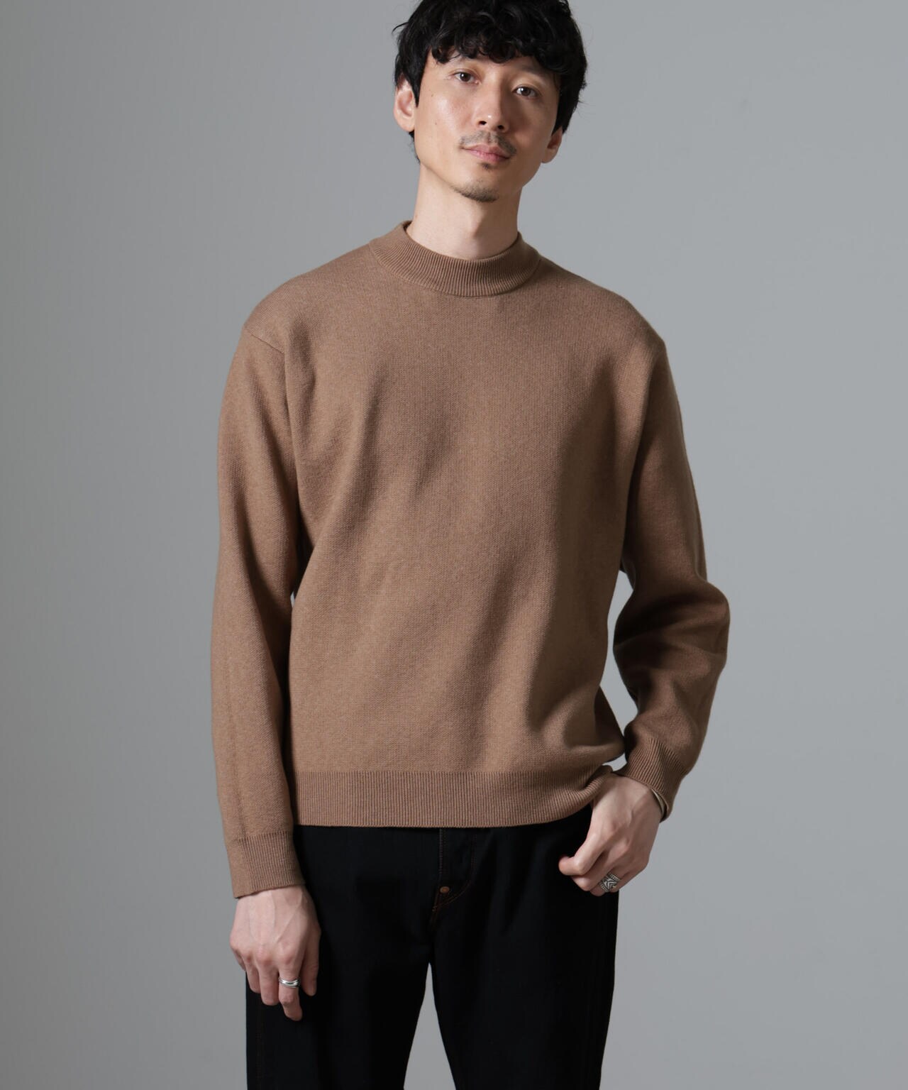 MASTER BUNNY EDITHON シルク混ストレッチ モックネック1 MASTER BUNNY EDITHON シルク混ストレッチ モックネック1